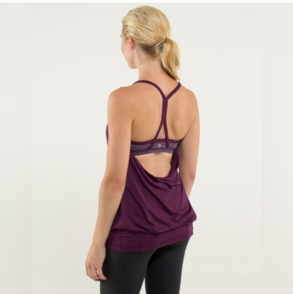 Lululemon C.Y.B Plum Tank With Built In Bra Size 4/6